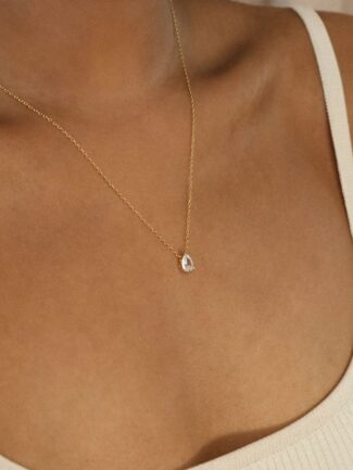 Teardrop Diamond Necklace • Pear Diamond Necklace