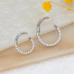 Surgical Steel Front Face CZ Hinged Segment Ring
