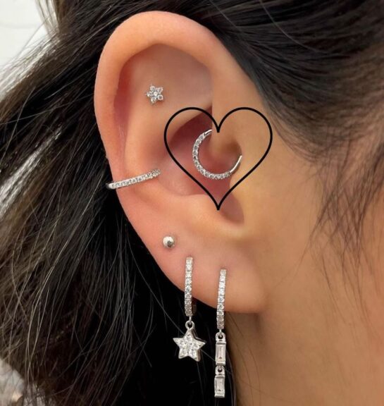 Surgical Steel Front Face CZ Hinged Segment Rings