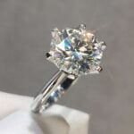 S925 Sterling Silver Color Austrian Crystal Engagement Proposal Ring