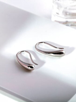 925 Sterling Silver Filled Solid Teardrop Drop Earrings