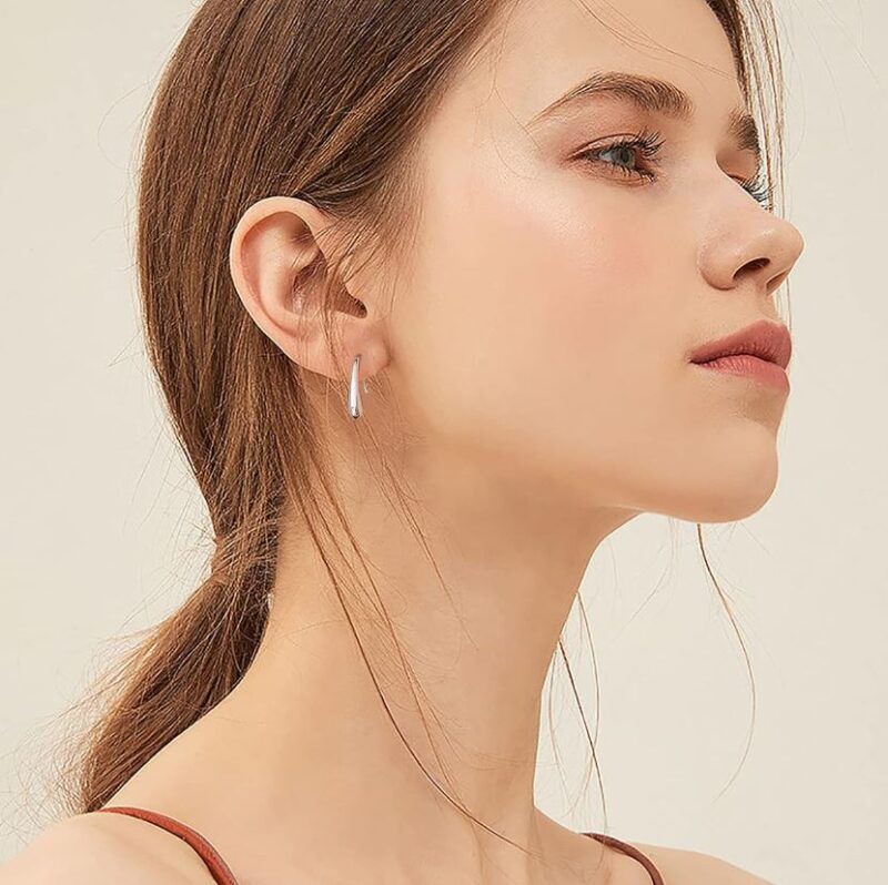 925 Sterling Silver Filled Solid Teardrop Earrings