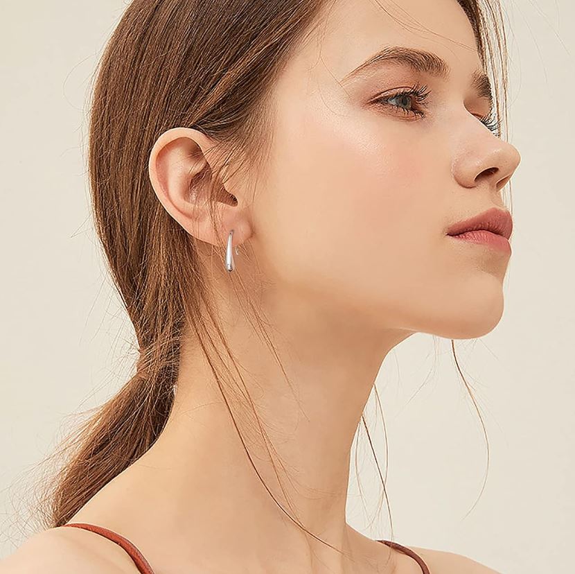 925 Sterling Silver Filled Solid Teardrop Earrings