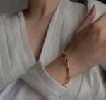 Bamboo Shaped Solid Charm Bracelet