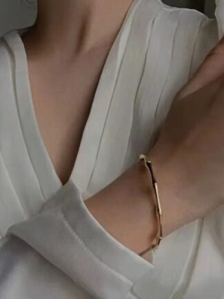 Bamboo Shaped Solid Charm Bracelet