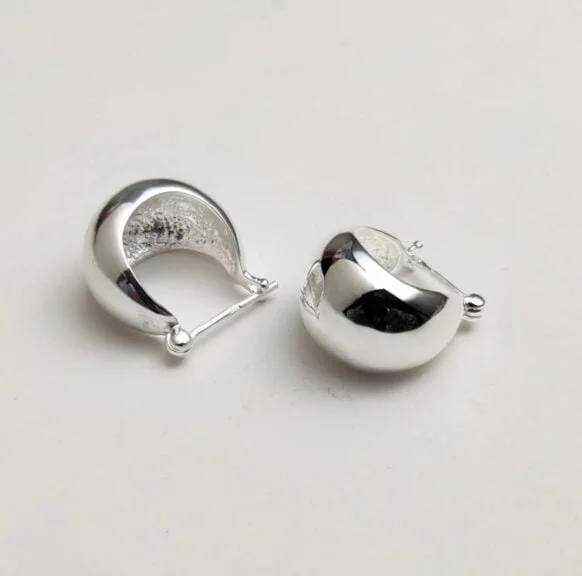 Sterling Silver Filled Women's Polished Hoop Dangle Earrings