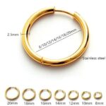 Surgical Steel Huggie Hoop Sleeper Ring Earrings
