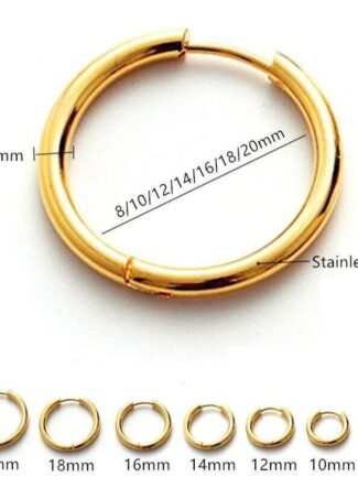 Surgical Steel Huggie Hoop Sleeper Ring Earrings